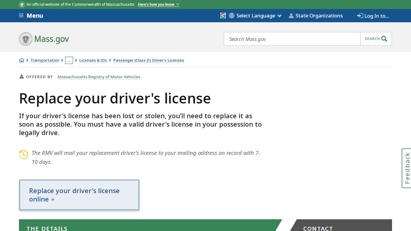 Replace your driver's license | Mass.gov